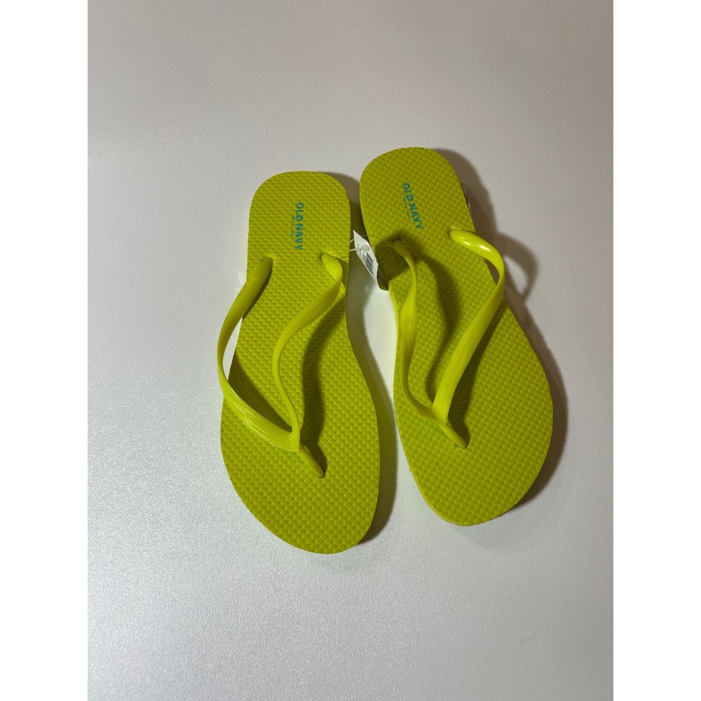 Old Navy Flip Flops Women's 7 Neon Yellow Classic Sandal